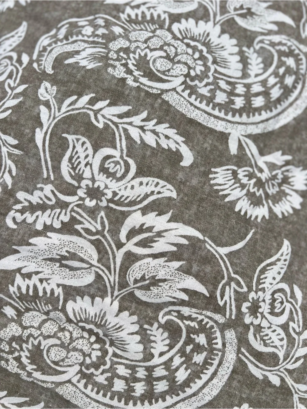 Pottery Barn Retired Alessandra Scroll Linen Full Queen Duvet Cover Taupe/Gray